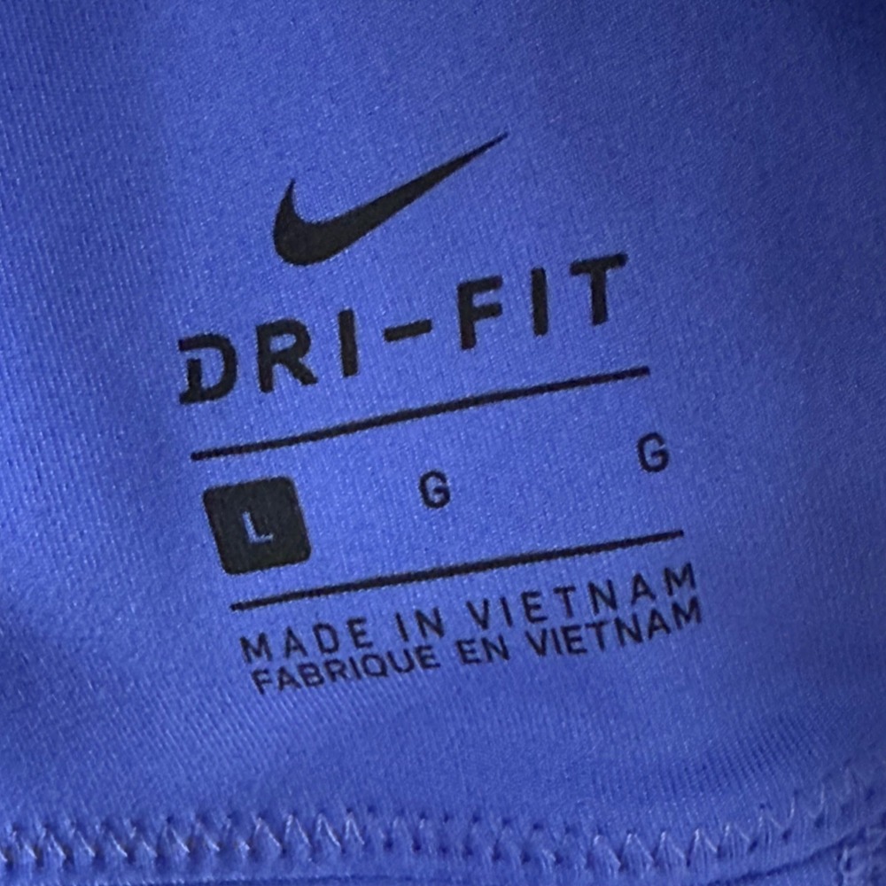 Nike Dri-FIT Womens Sports Bra Blue Neon Yellow Mesh Pockets CJ0708-480 Large - Picture 8 of 9